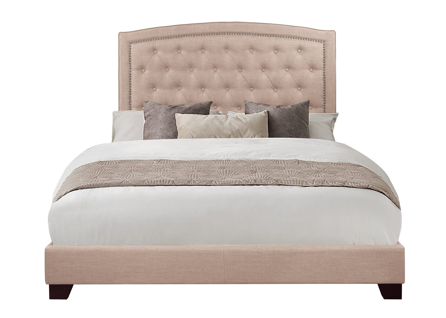 Linda Beige King Upholstered Bed - SH275KBGE-1 - Bien Home Furniture & Electronics