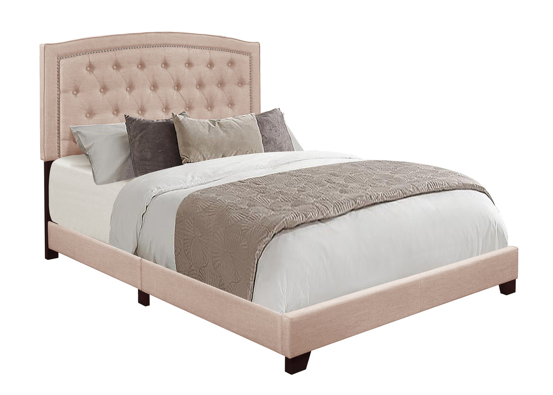 Linda Beige Queen Upholstered Bed - SH275BGE-1 - Bien Home Furniture &amp; Electronics