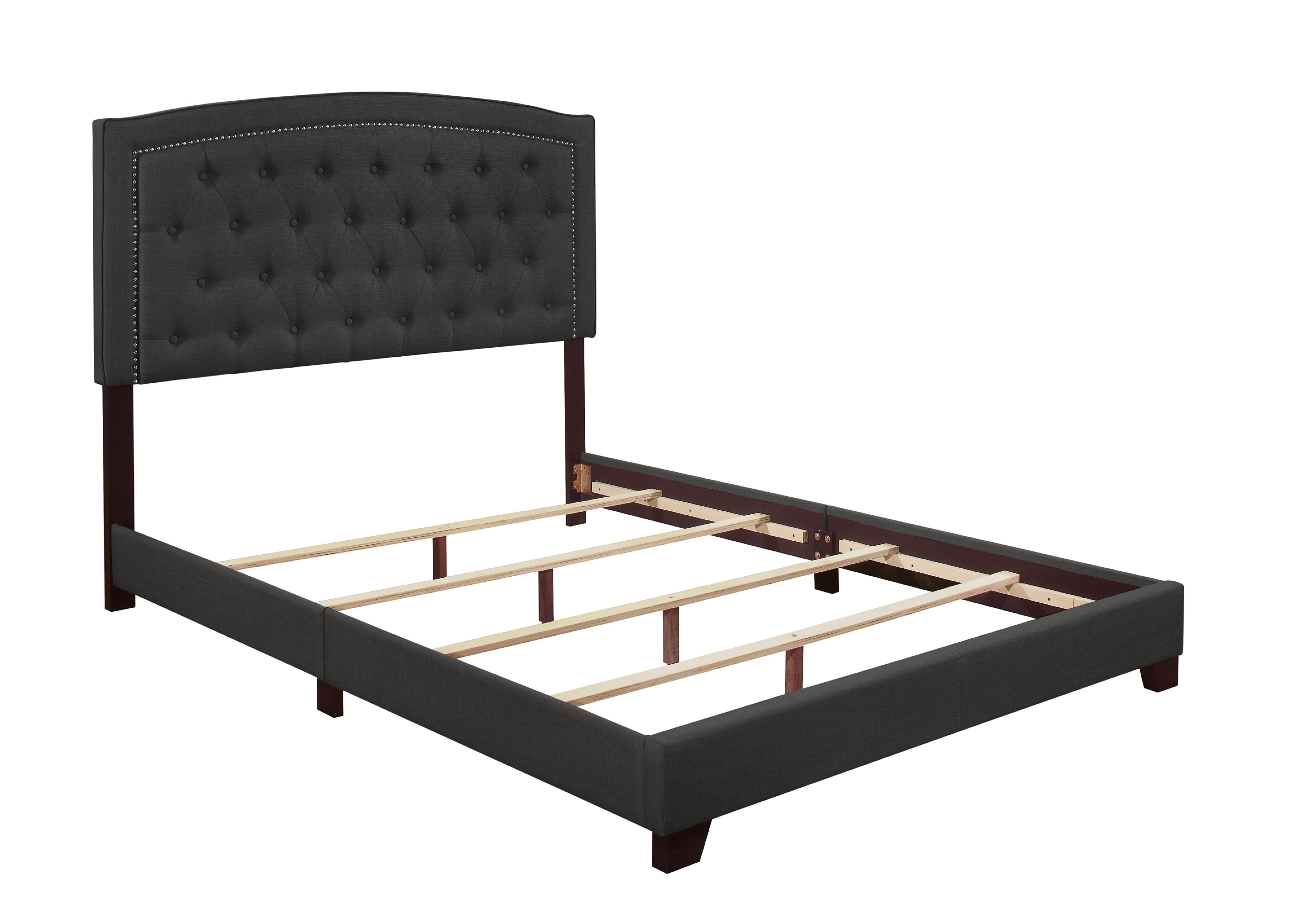 Linda Dark Gray King Upholstered Bed - SH275KDGR-1 - Bien Home Furniture & Electronics