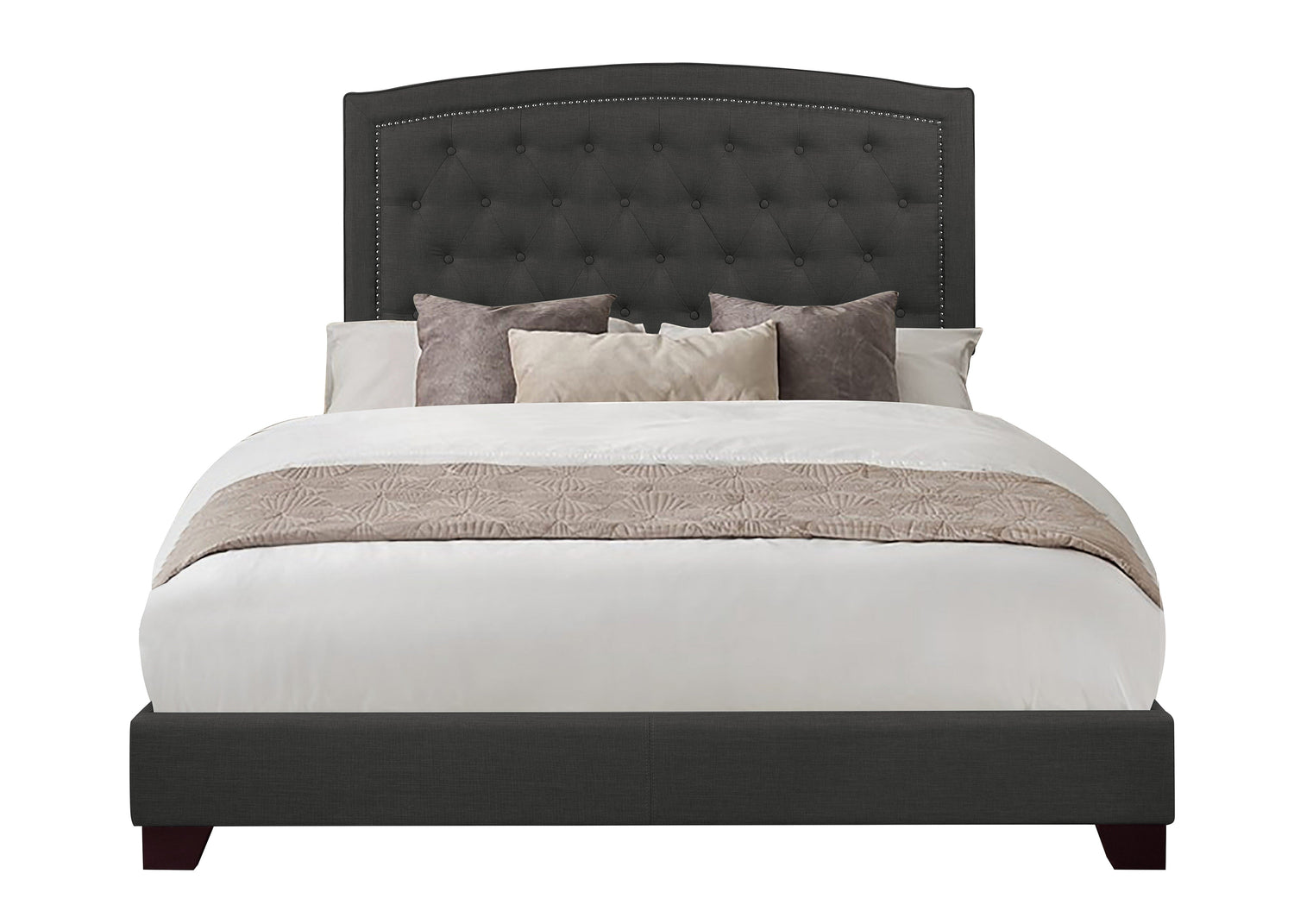 Linda Dark Gray Queen Upholstered Bed - SH275DGR-1 - Bien Home Furniture & Electronics
