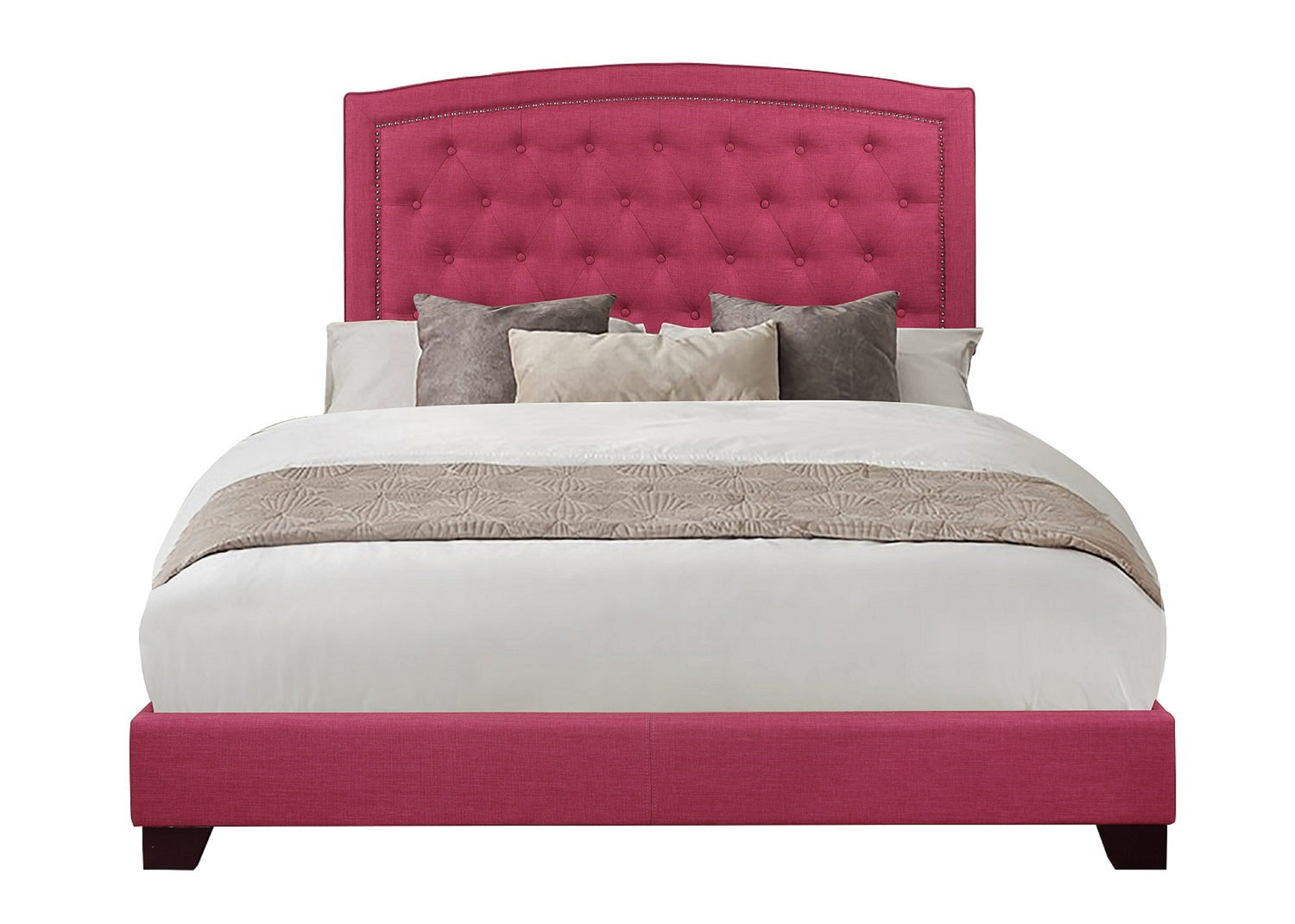 Linda Pink Queen Upholstered Bed - SH275PNK-1 - Bien Home Furniture & Electronics