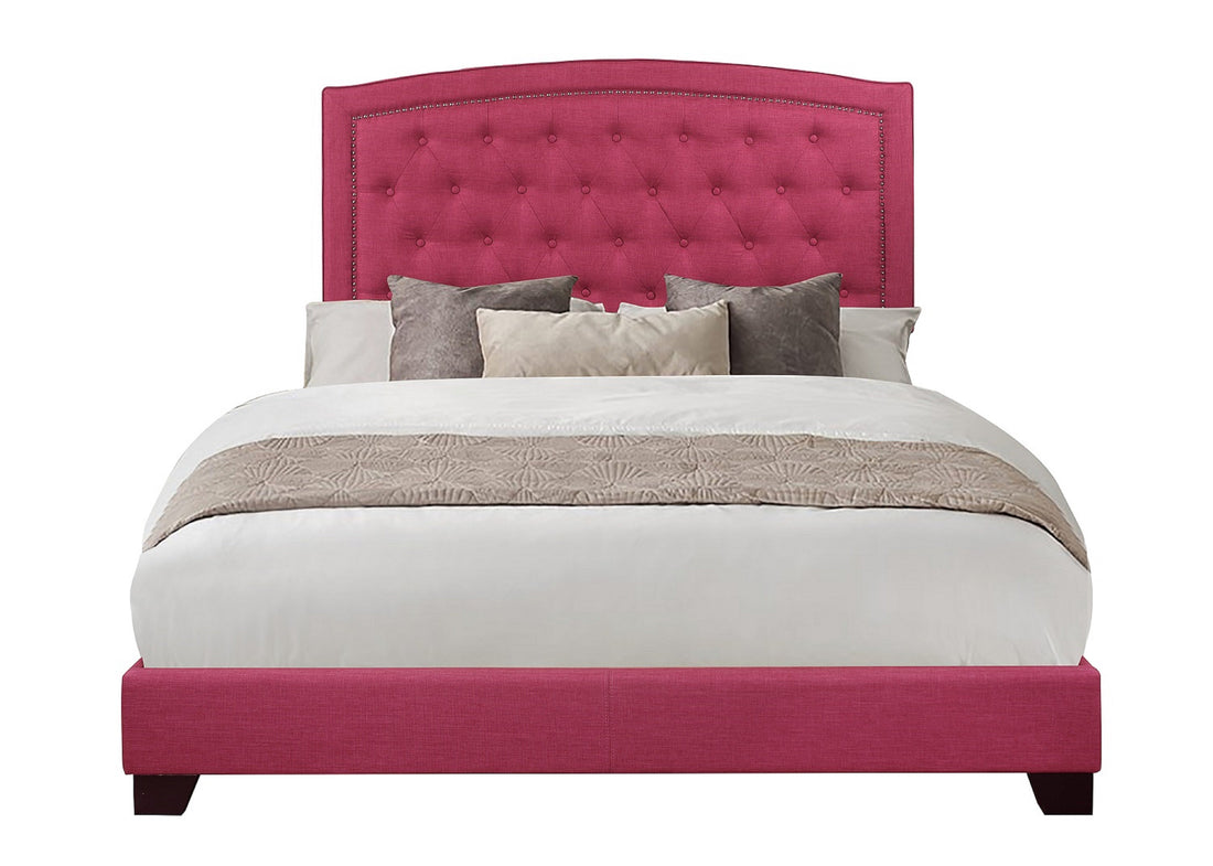 Linda Pink Queen Upholstered Bed - SH275PNK-1 - Bien Home Furniture &amp; Electronics