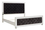 Lindenfield Black/Silver Queen Upholstered Panel Footboard - B758-54 - Bien Home Furniture & Electronics