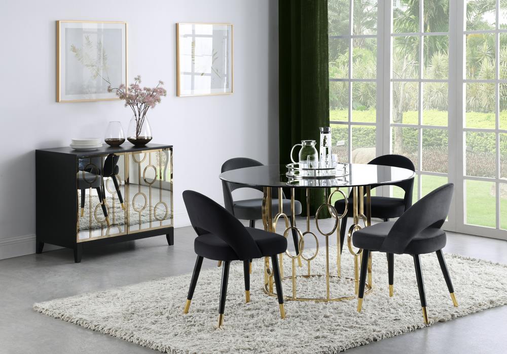 Lindsey Black Arched Back Upholstered Side Chairs, Set of 2 - 193562 - Bien Home Furniture & Electronics