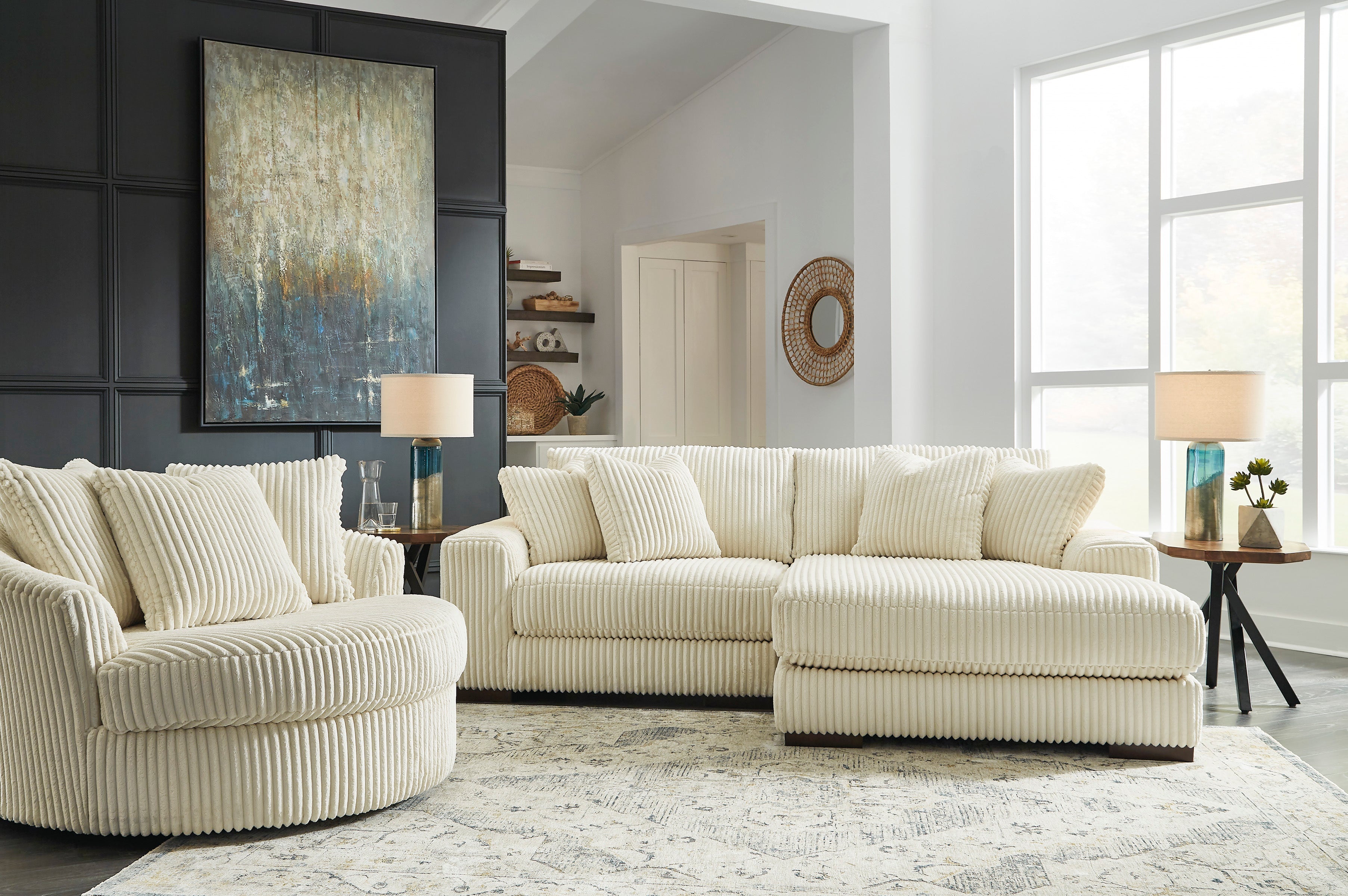 Lindyn Ivory 2-Piece RAF Sofa Chaise - SET | 2110417 | 2110464 - Bien Home Furniture &amp; Electronics