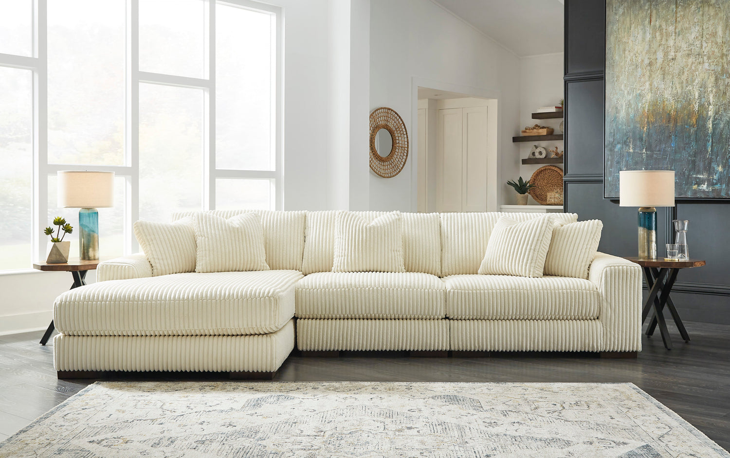 Lindyn Ivory 3-Piece LAF Sectional - SET | 2110416 | 2110465 | 2110446 - Bien Home Furniture &amp; Electronics