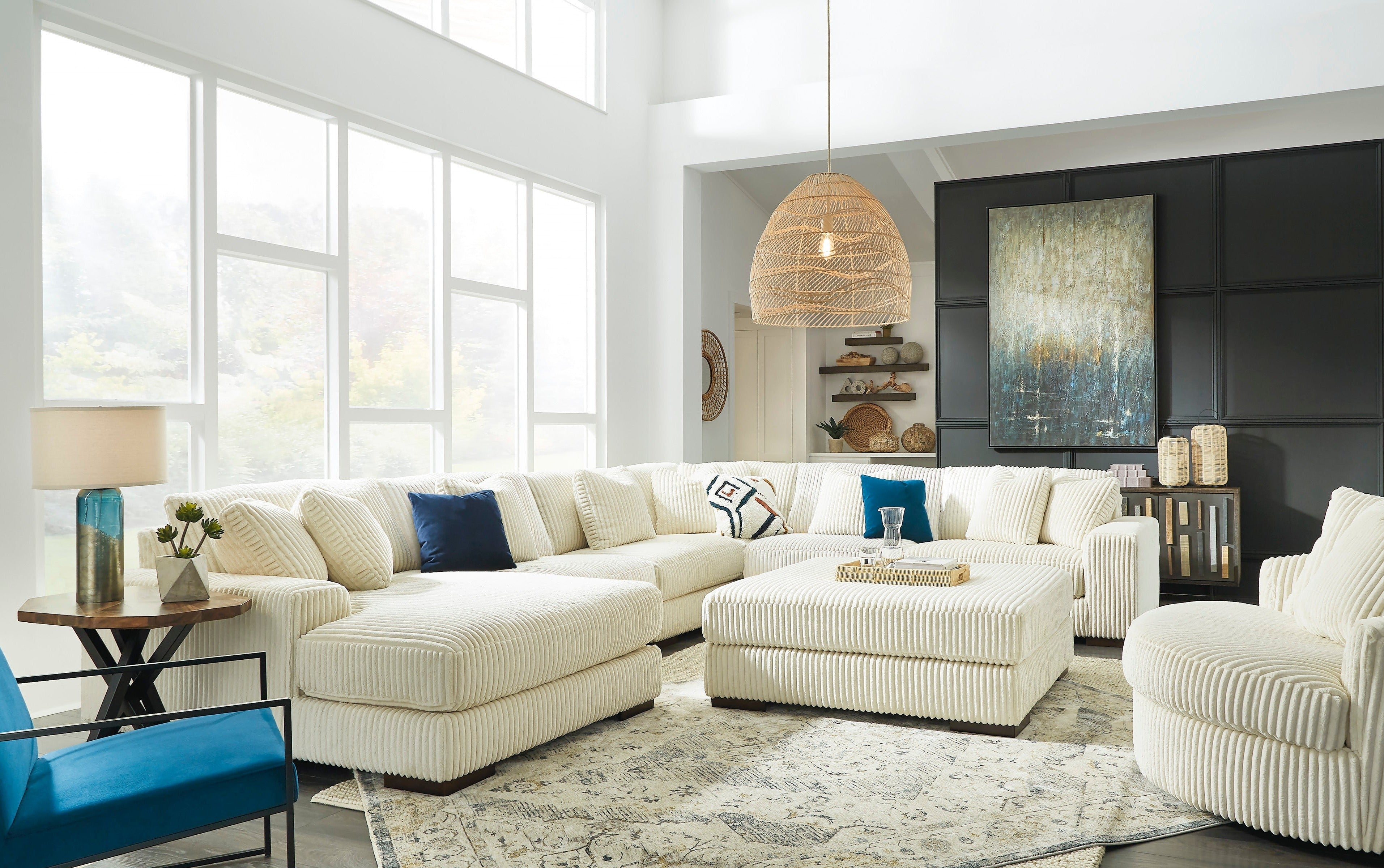 Lindyn Ivory 6-Piece LAF Sectional - SET | 2110416 | 2110465 | 2110477 | 2110446(3) | 2110408 - Bien Home Furniture & Electronics