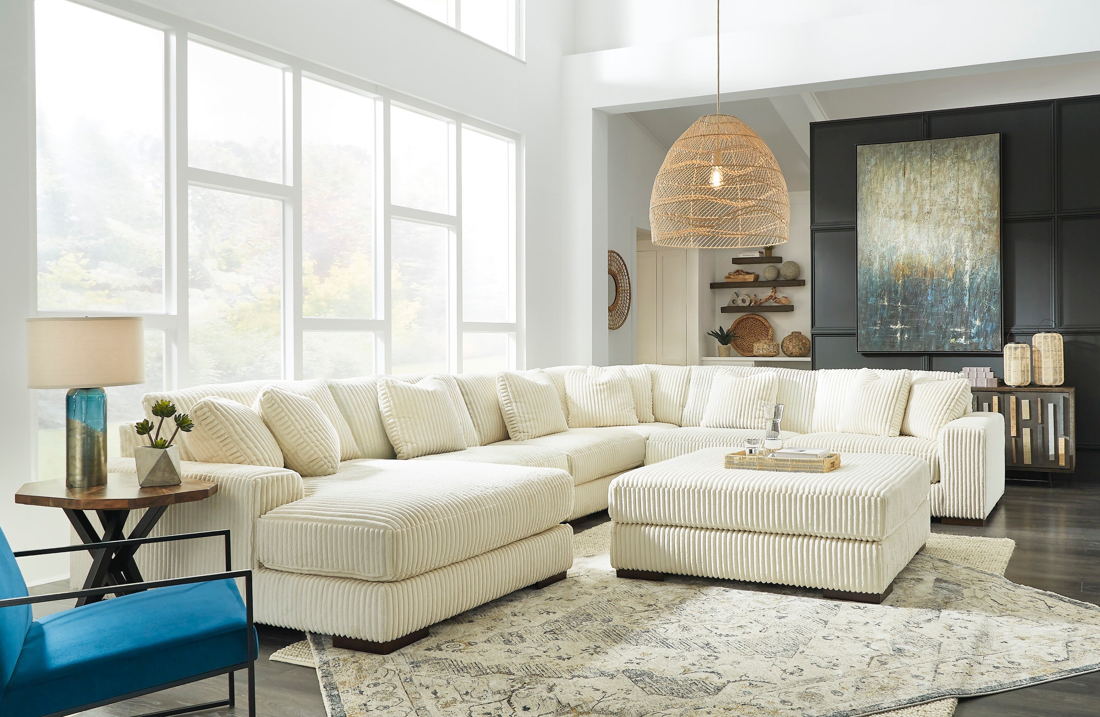 Lindyn Ivory 6-Piece LAF Sectional - SET | 2110416 | 2110465 | 2110477 | 2110446(3) | 2110408 - Bien Home Furniture & Electronics