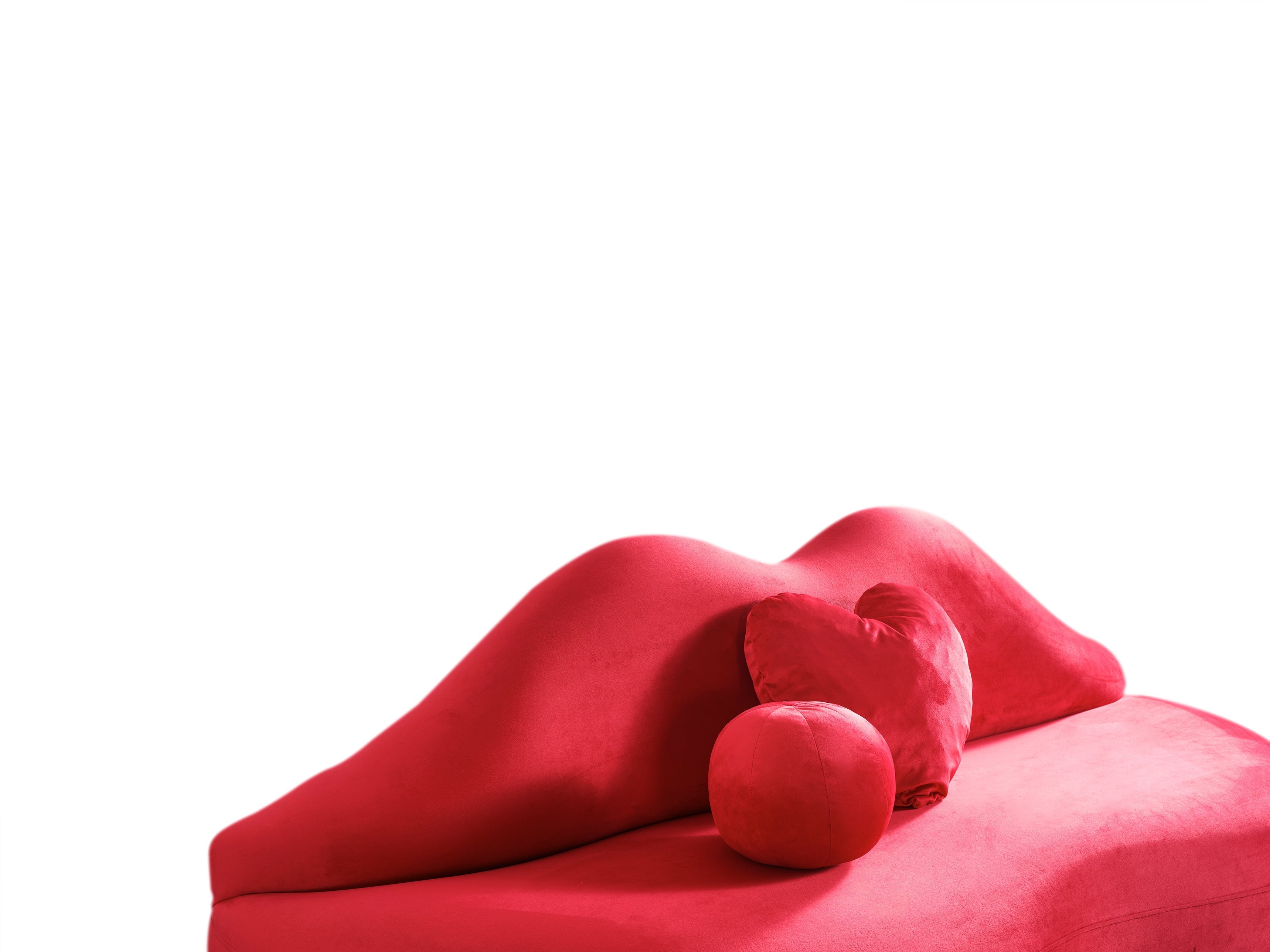 Lips Red Velvet Settee - LIPSRED-L - Bien Home Furniture & Electronics