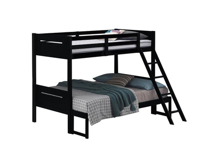 Littleton Black Twin/Full Bunk Bed - 405052BLK - Bien Home Furniture &amp; Electronics