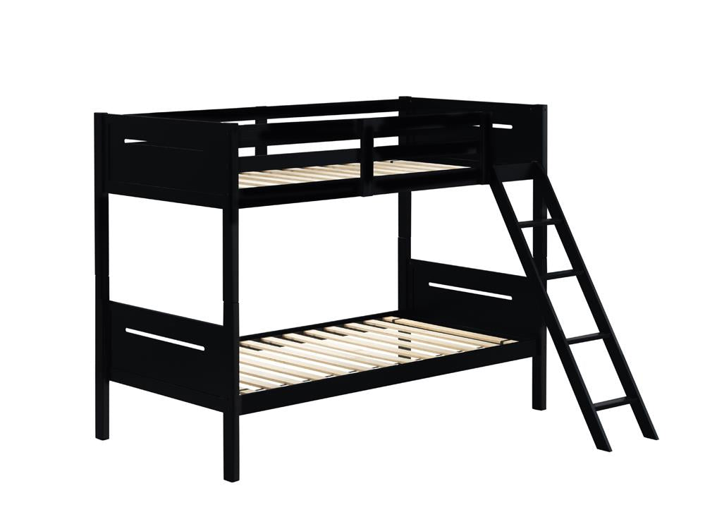 Littleton Black Twin/Twin Bunk Bed - 405051BLK - Bien Home Furniture &amp; Electronics
