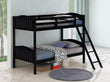 Littleton Black Twin/Twin Bunk Bed with Ladder - 405053BLK - Bien Home Furniture & Electronics