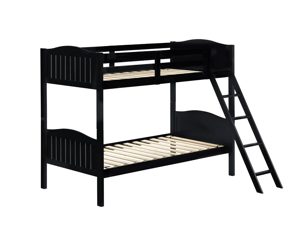 Littleton Black Twin/Twin Bunk Bed with Ladder - 405053BLK - Bien Home Furniture &amp; Electronics