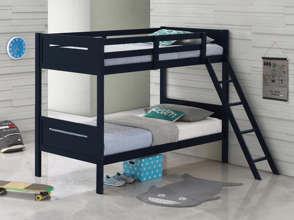 Littleton Blue Twin/Twin Bunk Bed - 405051BLU - Bien Home Furniture &amp; Electronics