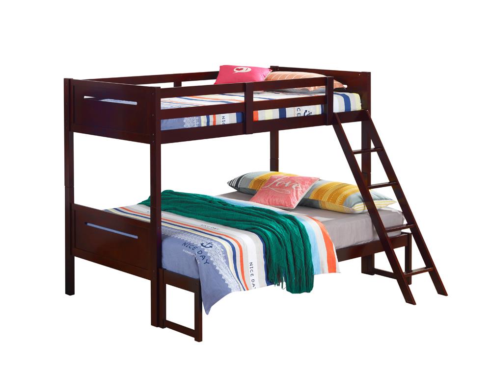 Littleton Espresso Twin/Full Bunk Bed - 405052BRN - Bien Home Furniture &amp; Electronics