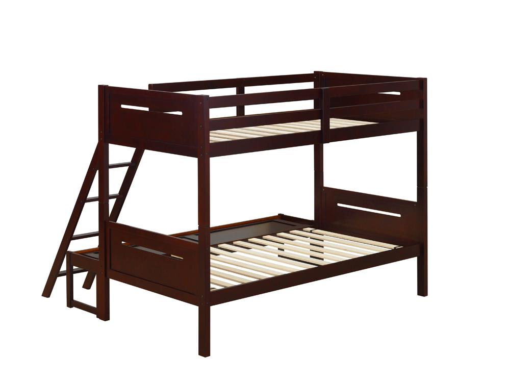 Littleton Espresso Twin/Full Bunk Bed - 405052BRN - Bien Home Furniture &amp; Electronics