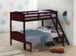 Littleton Espresso Twin/Full Bunk Bed with Ladder - 405054BRN - Bien Home Furniture & Electronics