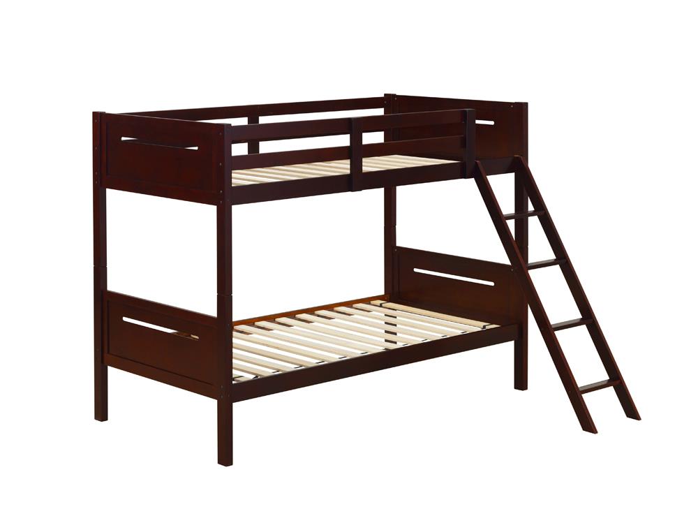 Littleton Espresso Twin/Twin Bunk Bed - 405051BRN - Bien Home Furniture & Electronics