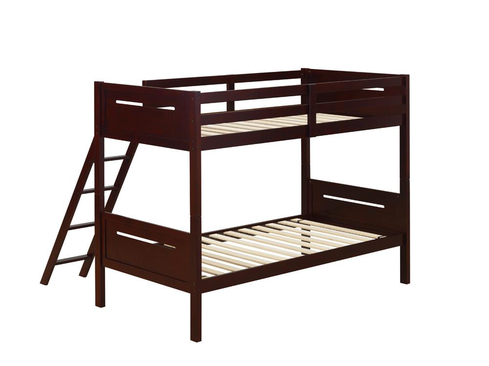 Littleton Espresso Twin/Twin Bunk Bed - 405051BRN - Bien Home Furniture & Electronics