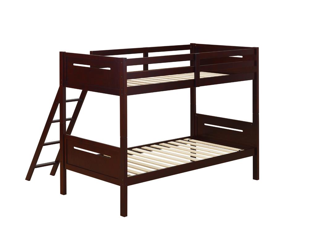 Littleton Espresso Twin/Twin Bunk Bed - 405051BRN - Bien Home Furniture &amp; Electronics
