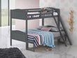 Littleton Gray Twin/Full Bunk Bed with Ladder - 405054GRY - Bien Home Furniture & Electronics