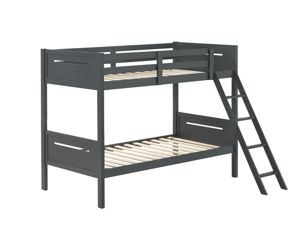 Littleton Gray Twin/Twin Bunk Bed - 405051GRY - Bien Home Furniture & Electronics