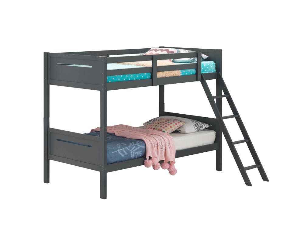 Littleton Gray Twin/Twin Bunk Bed - 405051GRY - Bien Home Furniture & Electronics