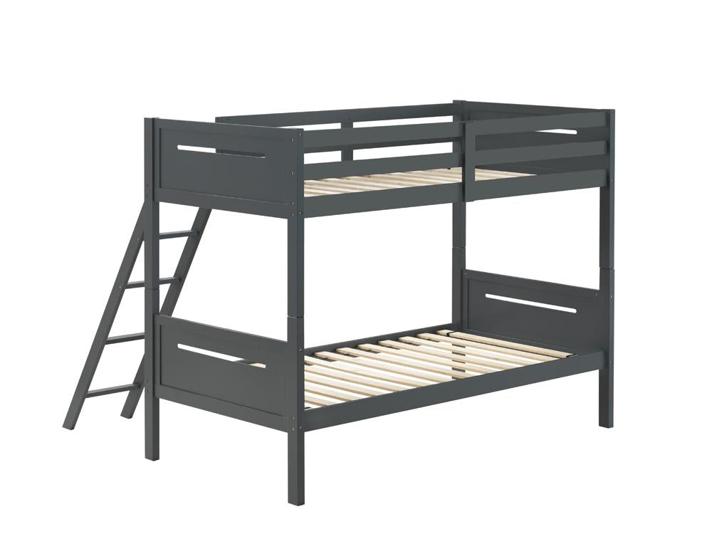 Littleton Gray Twin/Twin Bunk Bed - 405051GRY - Bien Home Furniture & Electronics
