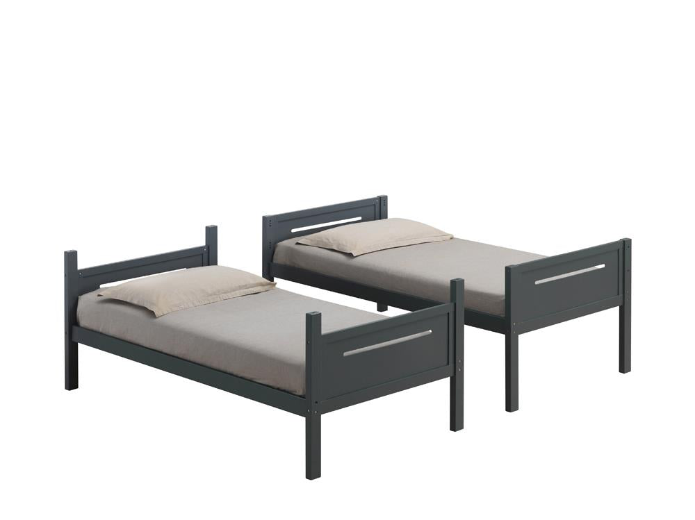 Littleton Gray Twin/Twin Bunk Bed - 405051GRY - Bien Home Furniture & Electronics