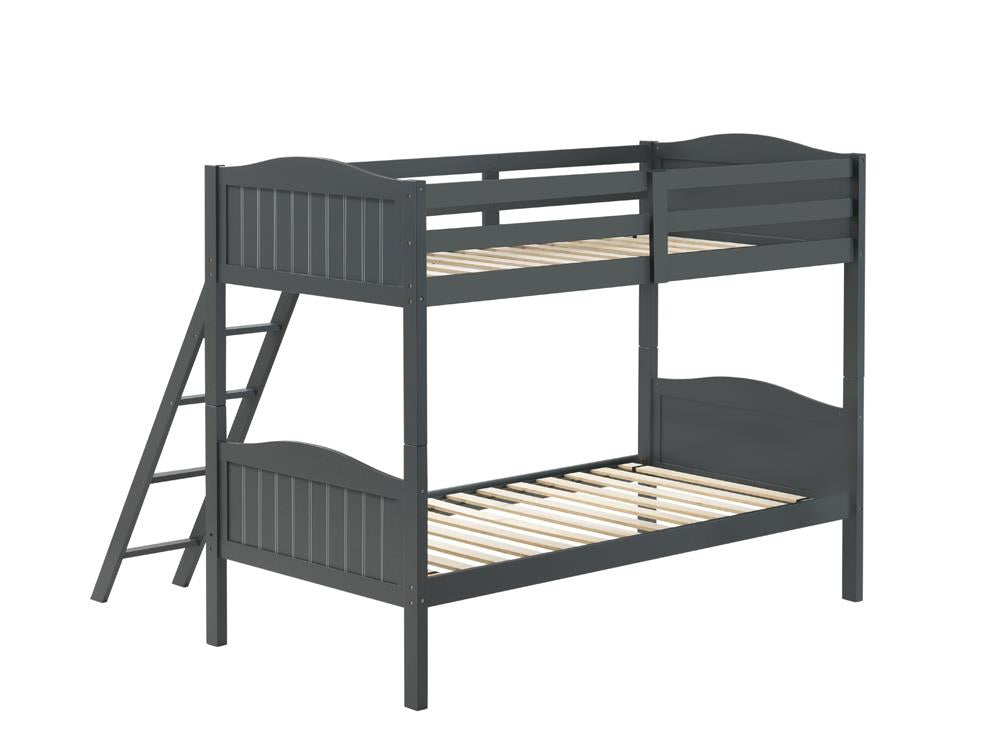 Littleton Gray Twin/Twin Bunk Bed with Ladder - 405053GRY - Bien Home Furniture &amp; Electronics