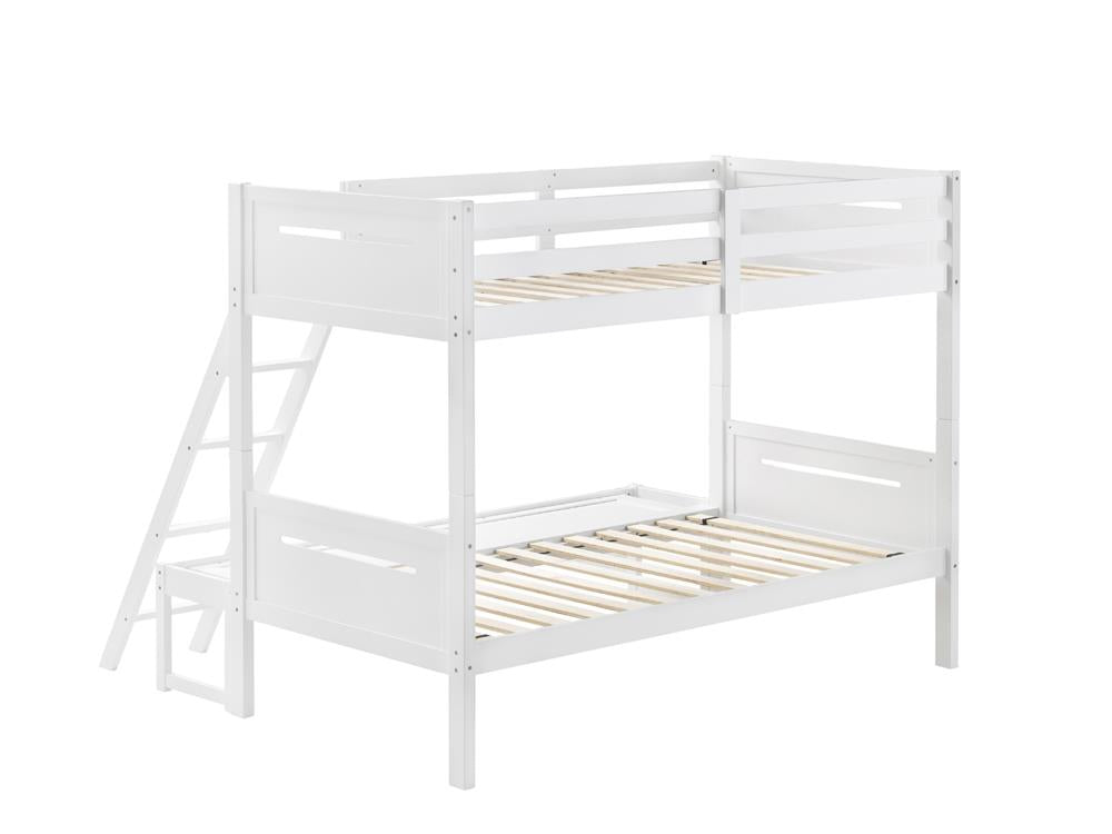 Littleton White Twin/Full Bunk Bed - 405052WHT - Bien Home Furniture &amp; Electronics