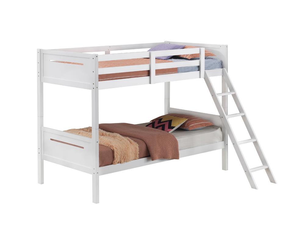 Littleton White Twin/Twin Bunk Bed - 405051WHT - Bien Home Furniture &amp; Electronics