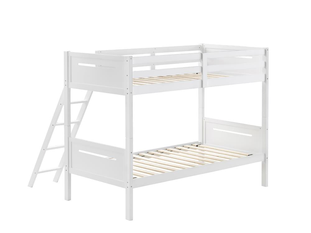 Littleton White Twin/Twin Bunk Bed - 405051WHT - Bien Home Furniture & Electronics