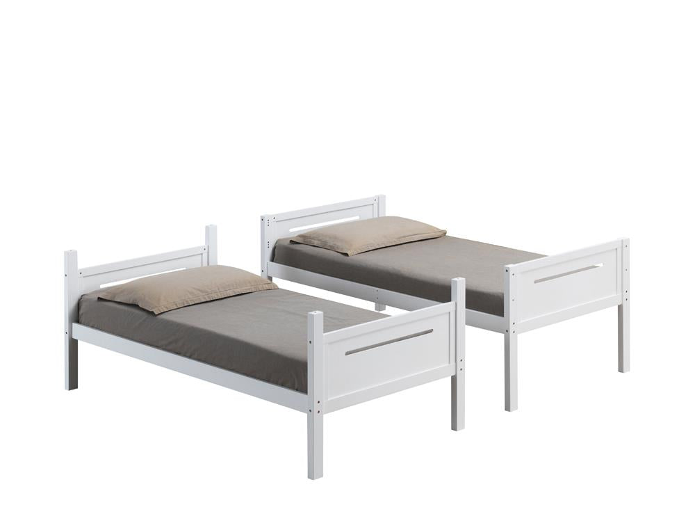 Littleton White Twin/Twin Bunk Bed - 405051WHT - Bien Home Furniture & Electronics