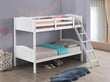 Littleton White Twin/Twin Bunk Bed with Ladder - 405053WHT - Bien Home Furniture & Electronics