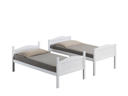 Littleton White Twin/Twin Bunk Bed with Ladder - 405053WHT - Bien Home Furniture &amp; Electronics