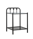 Livingston 1-Shelf Nightstand with Glass Top Dark Bronze - 301392 - Bien Home Furniture & Electronics
