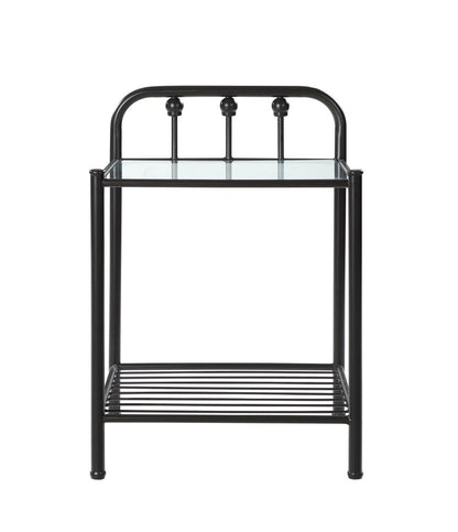 Livingston 1-Shelf Nightstand with Glass Top Dark Bronze - 301392 - Bien Home Furniture &amp; Electronics