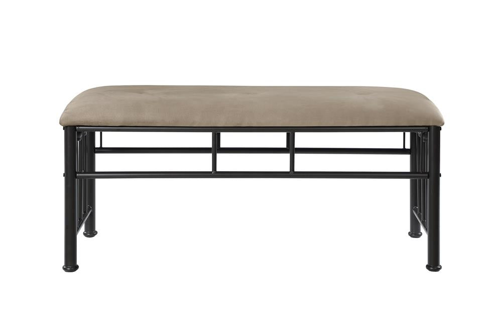 Livingston Brown/Dark Bronze Upholstered Bench - 301396 - Bien Home Furniture &amp; Electronics