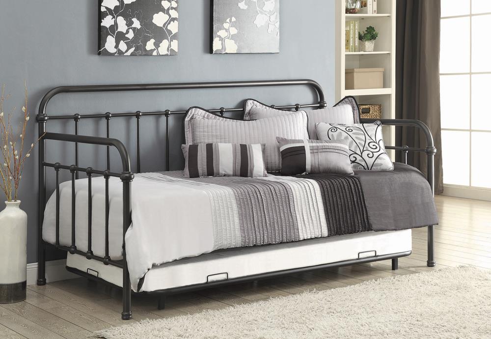 Livingston Dark Bronze Daybed with Trundle - 300398 - Bien Home Furniture & Electronics