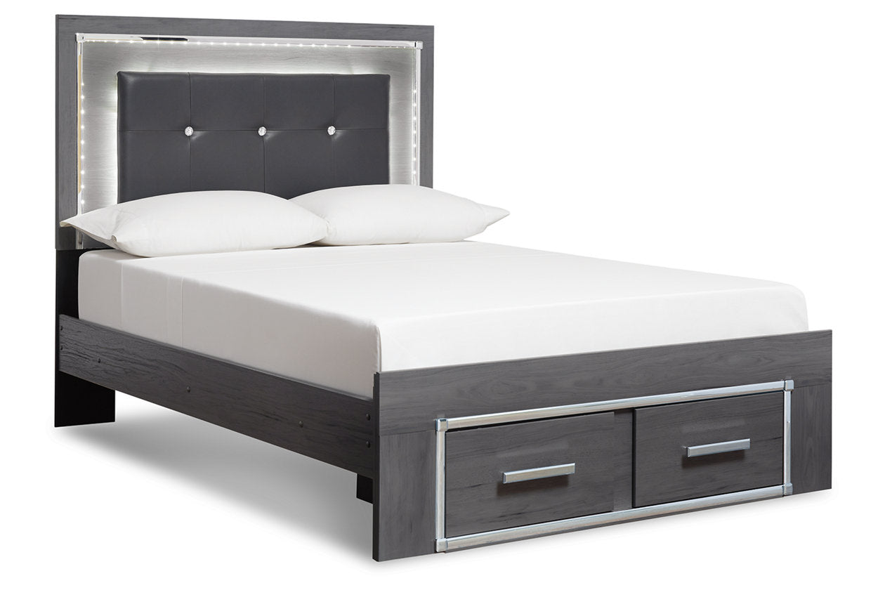 Lodanna Gray Full Panel Bed with 2 Storage Drawers - SET | B214-84S | B214-86 | B214-87 - Bien Home Furniture & Electronics