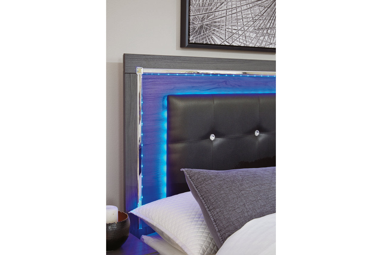 Lodanna Gray King Panel Bed with 2 Storage Drawers - SET | B214-56S | B214-58 | B214-97 - Bien Home Furniture & Electronics