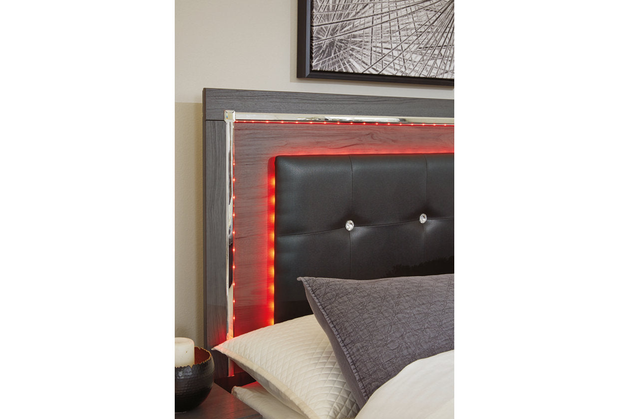 Lodanna Gray King Panel Bed with 2 Storage Drawers - SET | B214-56S | B214-58 | B214-97 - Bien Home Furniture & Electronics