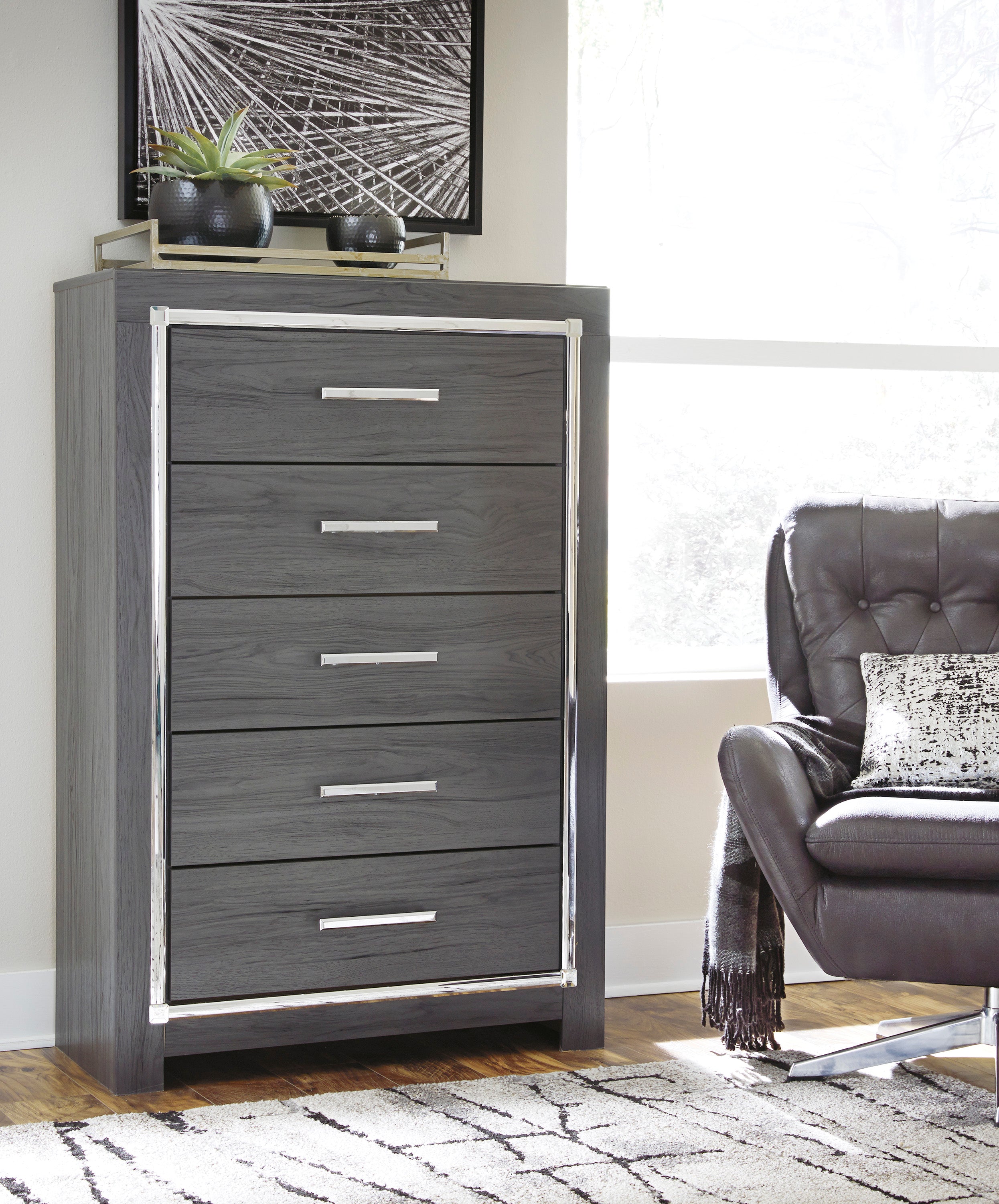 Lodanna Gray LED Panel Bedroom Set - SET | B214-54 | B214-57 | B214-96 | B214-31 | B214-36 | B214-92 | B214-46 - Bien Home Furniture & Electronics