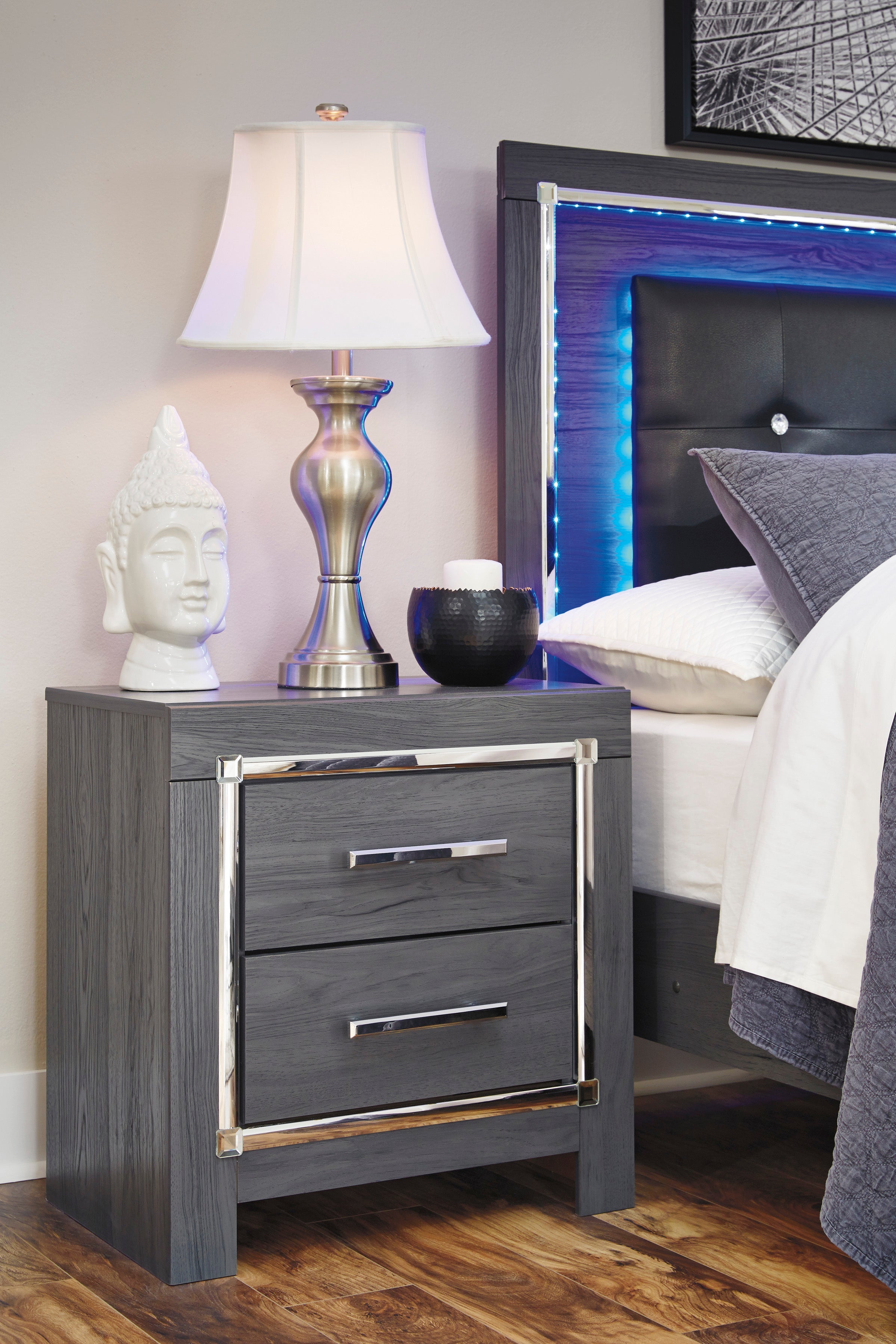 Lodanna Gray LED Panel Bedroom Set - SET | B214-54 | B214-57 | B214-96 | B214-31 | B214-36 | B214-92 | B214-46 - Bien Home Furniture & Electronics