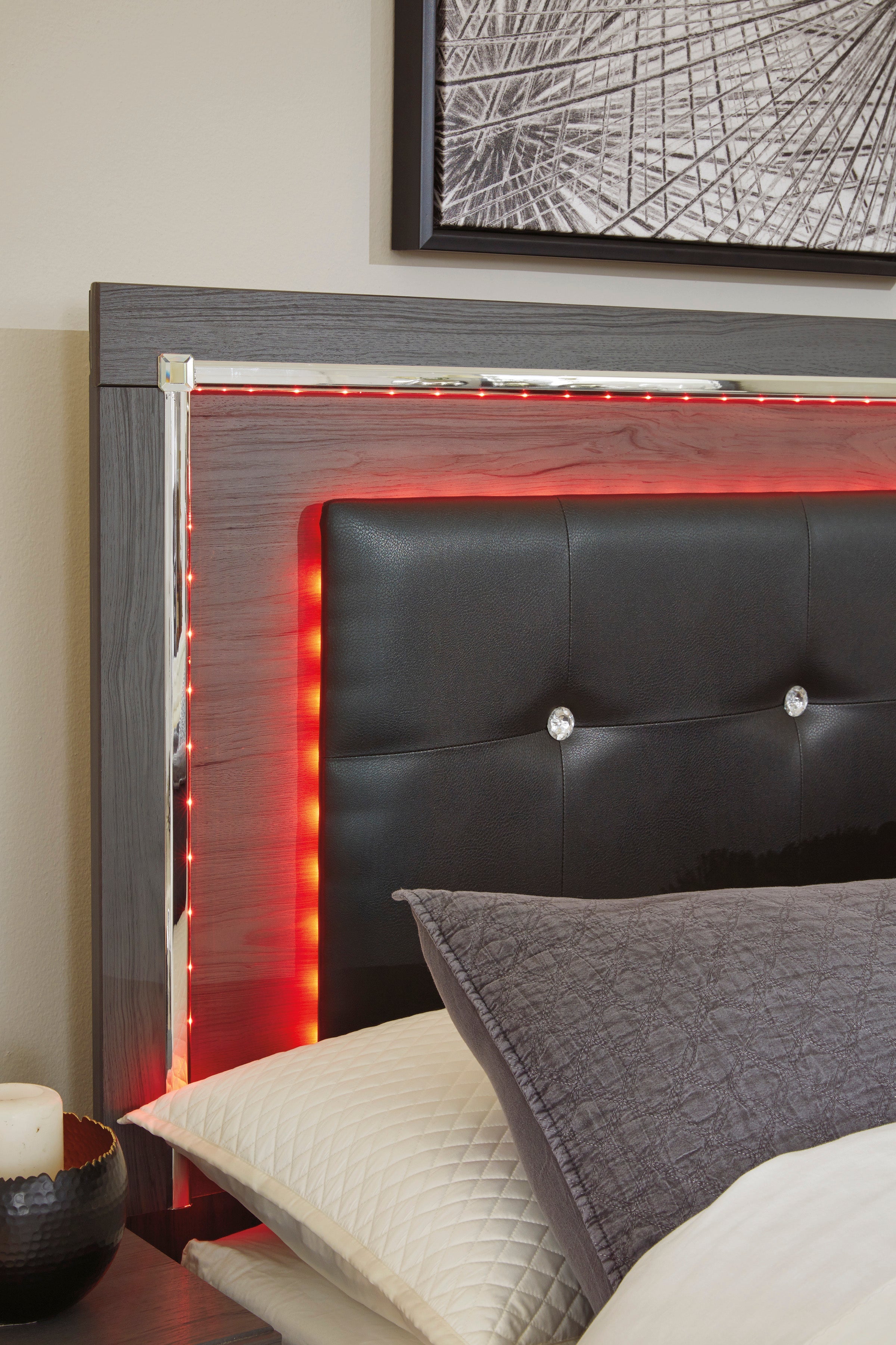 Lodanna Gray LED Panel Bedroom Set - SET | B214-54 | B214-57 | B214-96 | B214-31 | B214-36 | B214-92 | B214-46 - Bien Home Furniture & Electronics