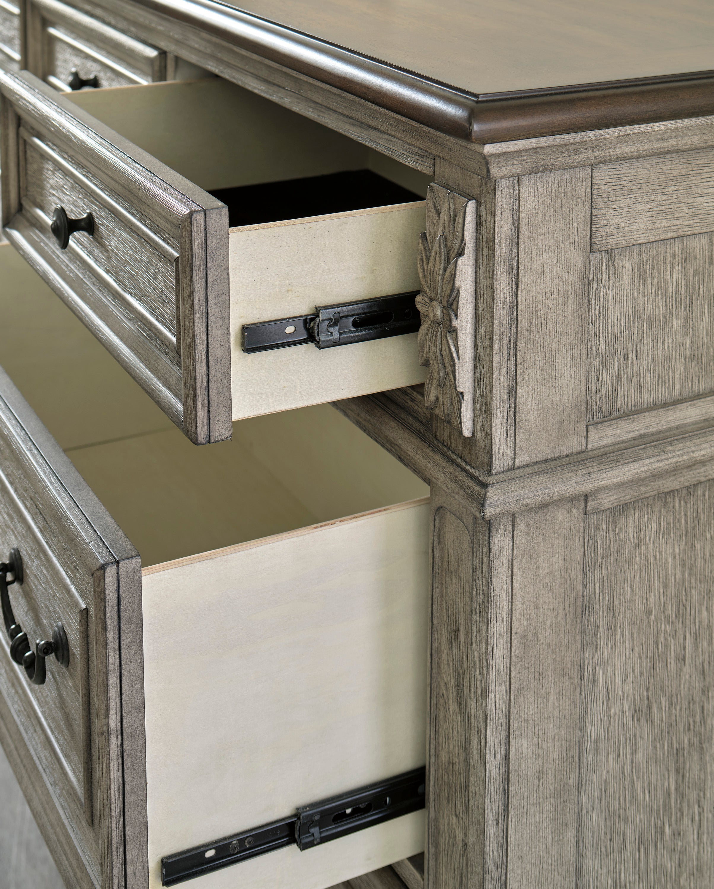 Lodenbay Antique Gray Upholstered Panel Bedroom Set - SET | B751-56 | B751-58 | B751-97 | B751-31 | B751-36 - Bien Home Furniture & Electronics