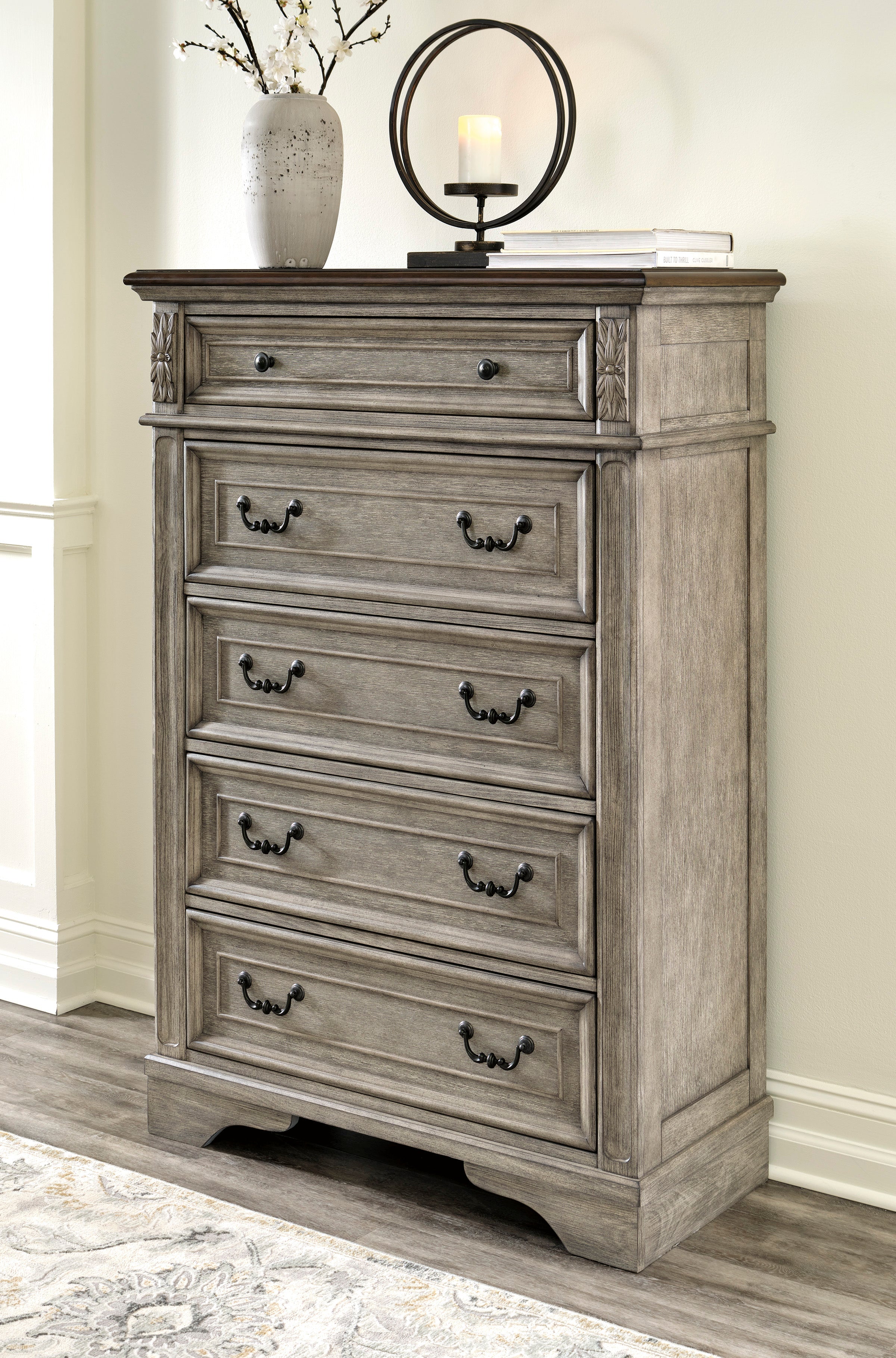 Lodenbay Antique Gray Upholstered Panel Bedroom Set - SET | B751-56 | B751-58 | B751-97 | B751-31 | B751-36 - Bien Home Furniture & Electronics