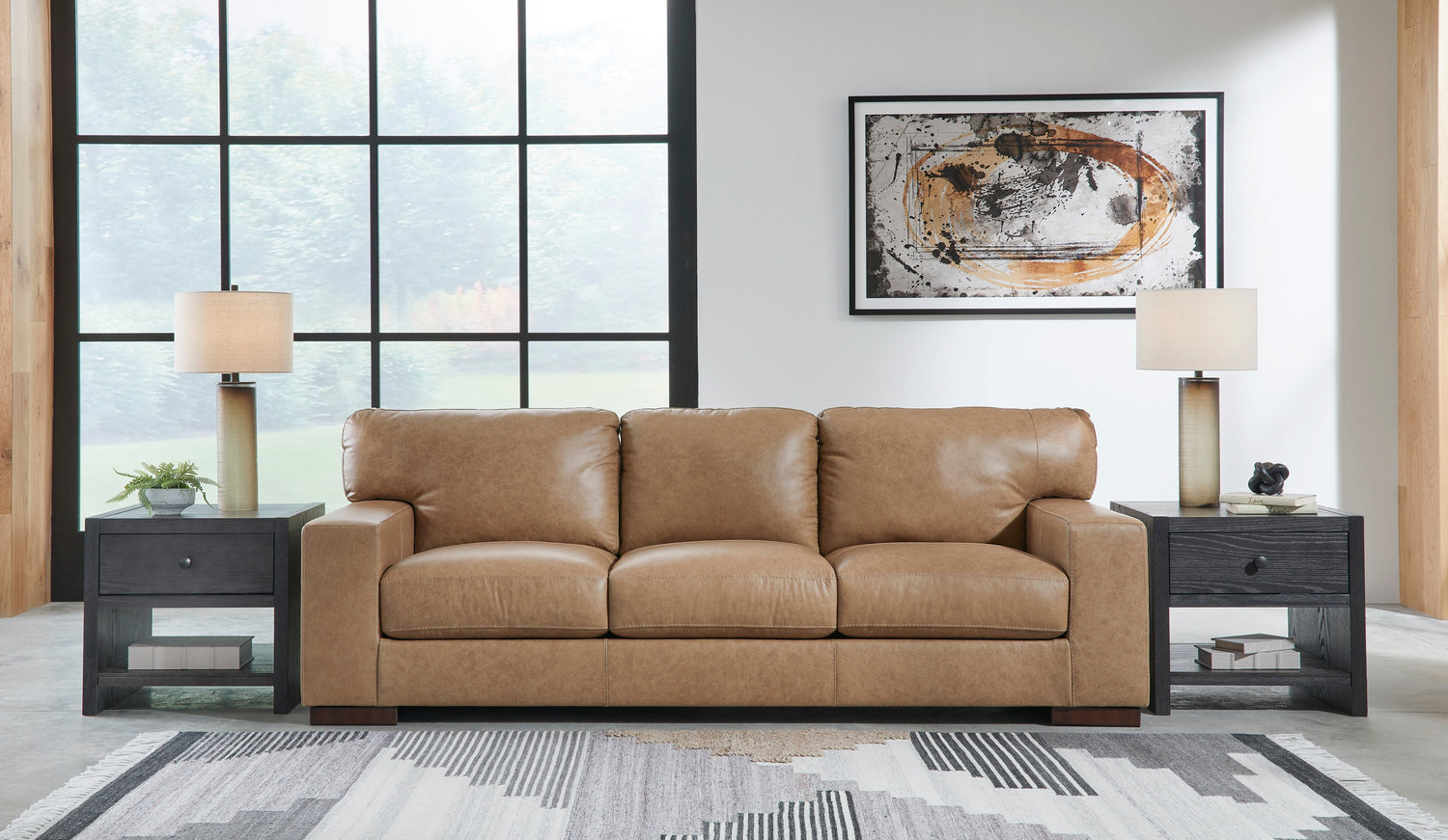 Lombardia Tumbleweed Leather Living Room Set - SET | 5730238 | 5730235 - Bien Home Furniture & Electronics