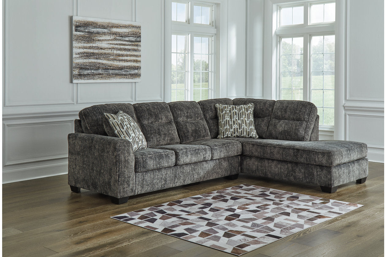 Lonoke Gunmetal 2-Piece Sectional with Chaise - 50504S2 - Bien Home Furniture & Electronics